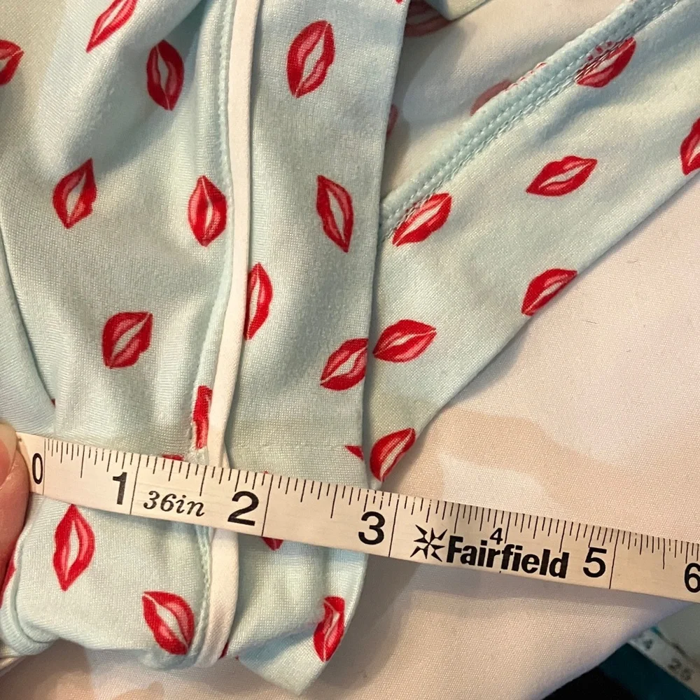 Kate Spade brushed jersey lip print pajama set - Picture 3 of 8